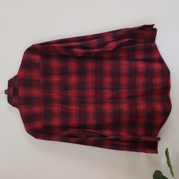 Pendleton black red check plaid cotton flannel button down shirt, mens medium - Picture 6 of 6